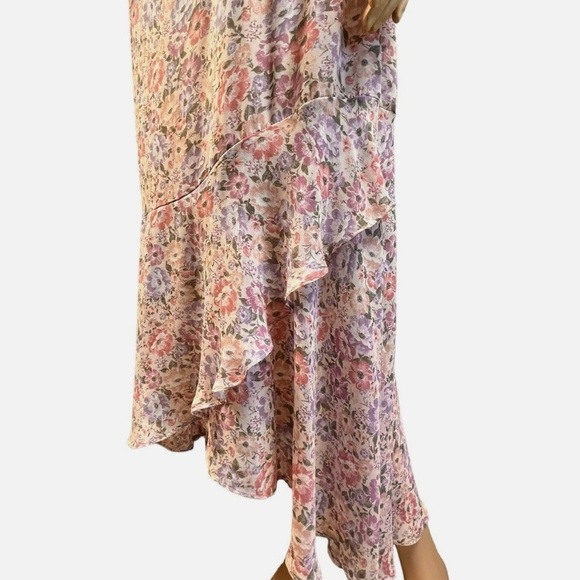 ✨ASTR the Label✨ Bow Tie Ruffle Dress pink purple floral - Picture 6 of 10